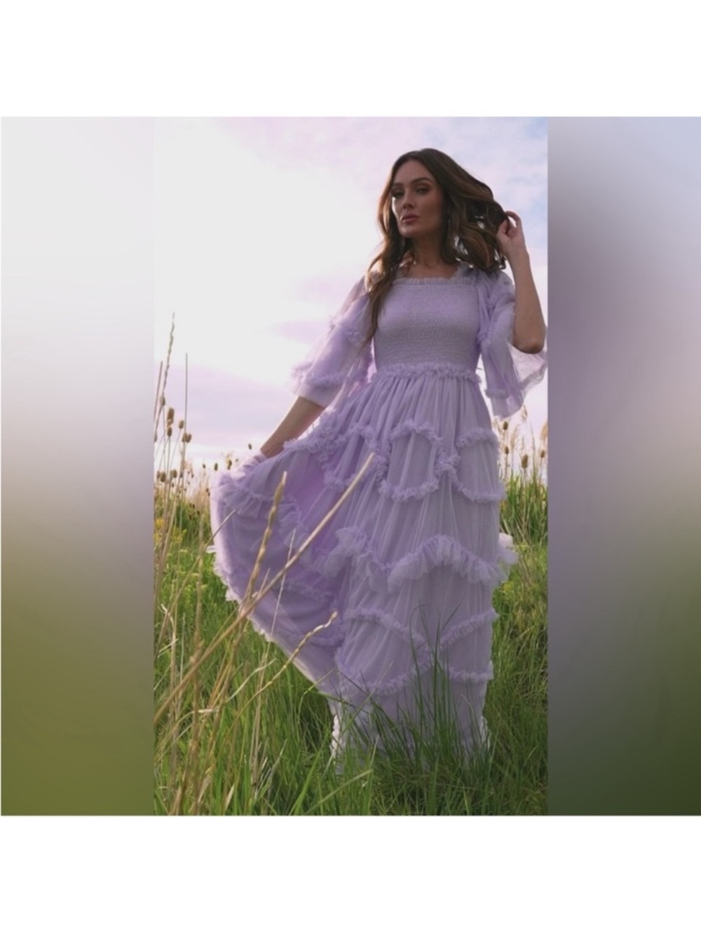 JessaKae Lilac Purple Ruffle Maxi Dress